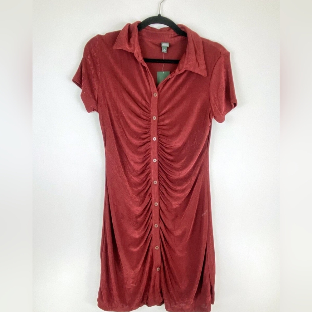 Ruched Berry Red Dress